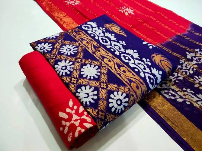 Nemi Jacquard Batik Regular Wear Printed Cotton Dress Material Collection